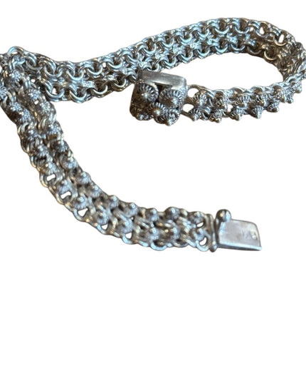 Elegant 800 Silver filagree link art deco Antique Bracelet
