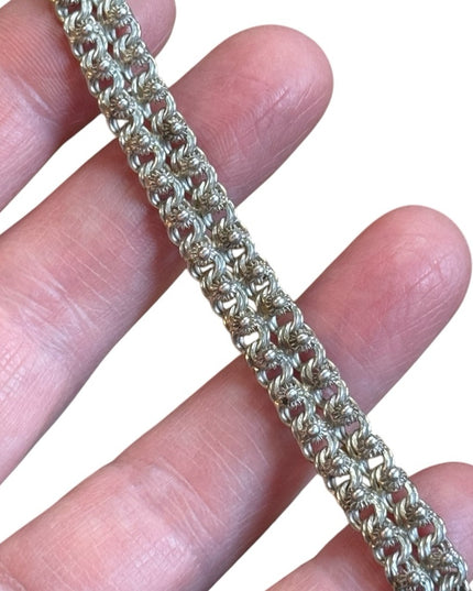 Elegant 800 Silver filagree link art deco Antique Bracelet