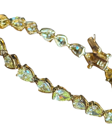 Elegant Authentic Sapphire Gold plt Sterling silver 925 Blue Stone Bracelet