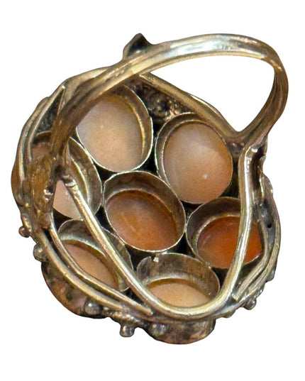Elegant Antique 14k Carved Multi shell Cameo ring Stunning!