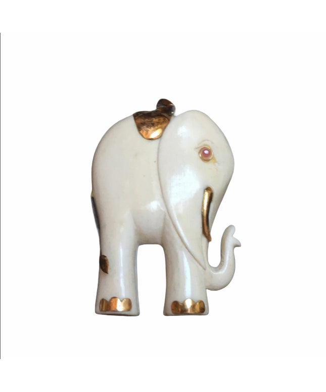 14k Ruby Bone Large Vintage elephant Pendant Canadian made