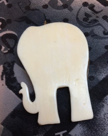 14k Ruby Bone Large Vintage elephant Pendant Canadian made