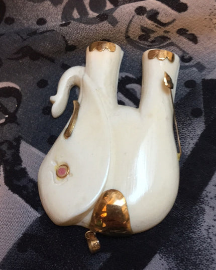 14k Ruby Bone Large Vintage elephant Pendant Canadian made