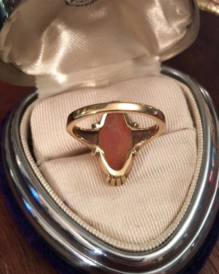 Antique Victorian 14k gold Carved  Shell cameo ring