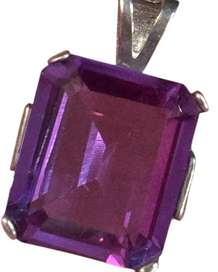 Elegant Vintage Purple amethyst Pendant sterling silver 925