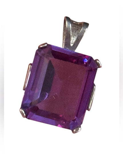 Elegant Vintage Purple amethyst Pendant sterling silver 925