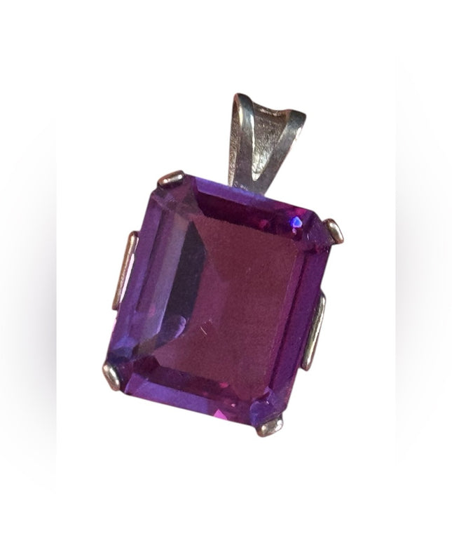 Elegant Vintage Purple amethyst Pendant sterling silver 925