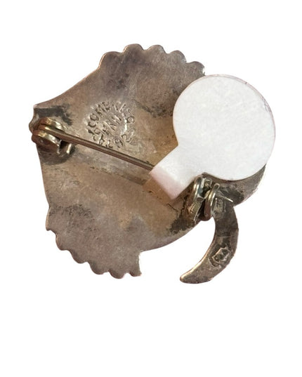 Vintage Mexico PRH 925 Sterling Silver Abalone Fish Brooch