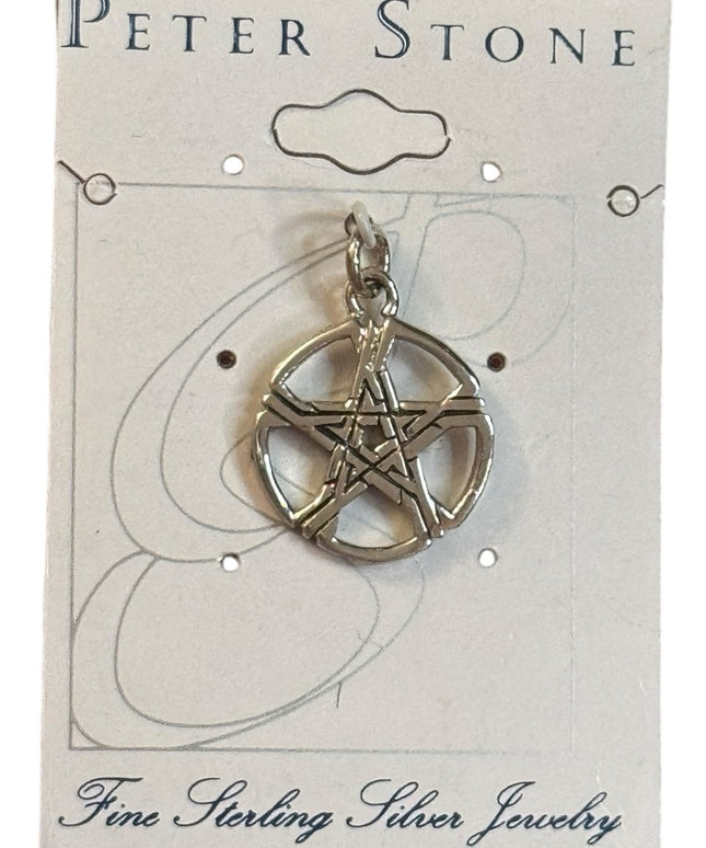 Sterling Silver 925 NEW Peter Stone Pentacle Pendant