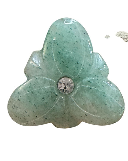 Lovely Jadite Green triangle floral Earrings