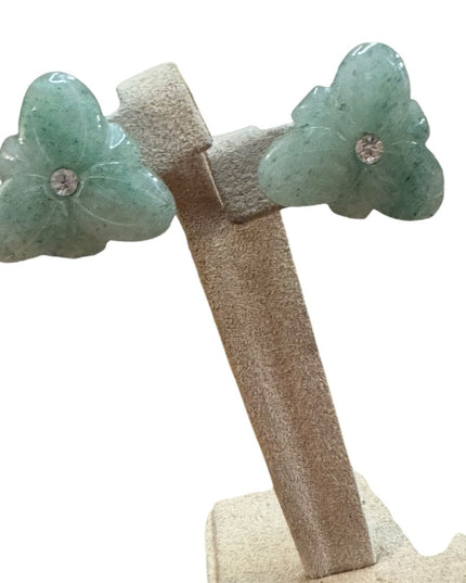 Lovely Jadite Green triangle floral Earrings