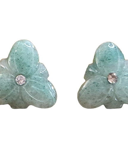 Lovely Jadite Green triangle floral Earrings