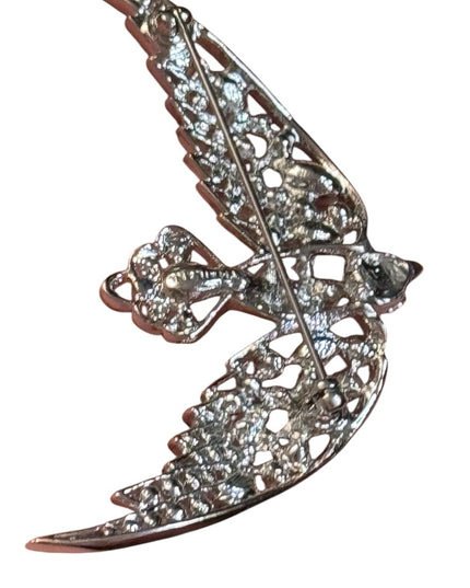Elegant Blue Crystal Fancy Thailand Nolan Miller RARE Bird Brooch
