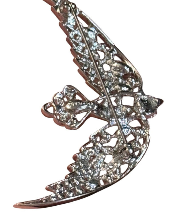 Elegant Blue Crystal Fancy Thailand Nolan Miller RARE Bird Brooch