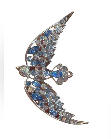Elegant Blue Crystal Fancy Thailand Nolan Miller RARE Bird Brooch