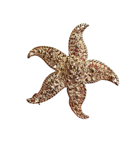 Vintage Sterling Silver 925 textured filagree Starfish Brooch