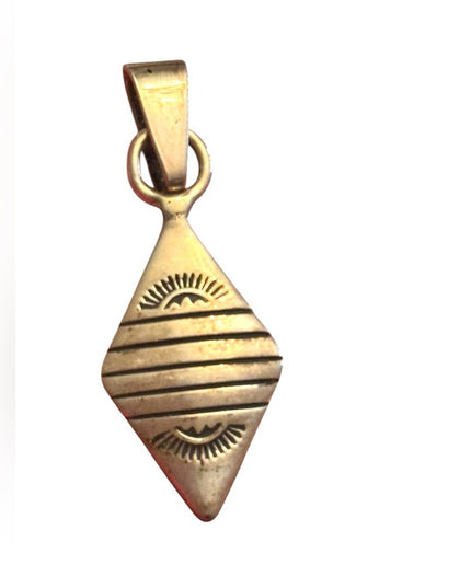 Vintage Southwestern Sterling silver 925 Handmade Geometric Pendant
