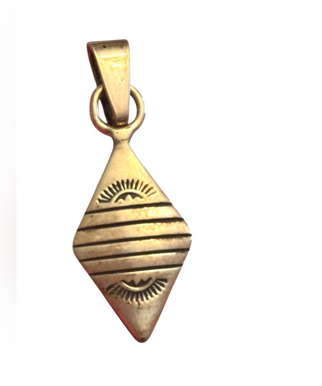 Vintage Southwestern Sterling silver 925 Handmade Geometric Pendant
