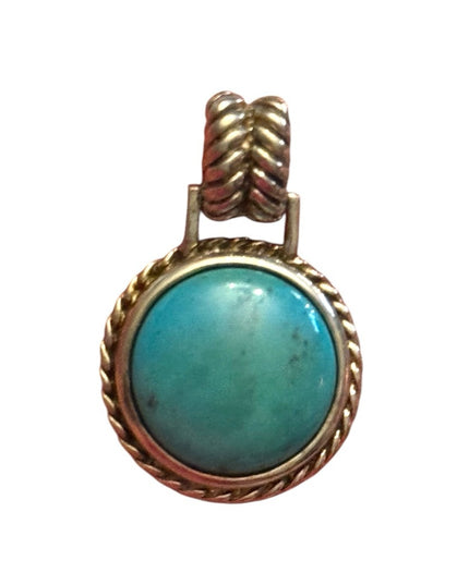 Simulated Turquoise Round Pendant