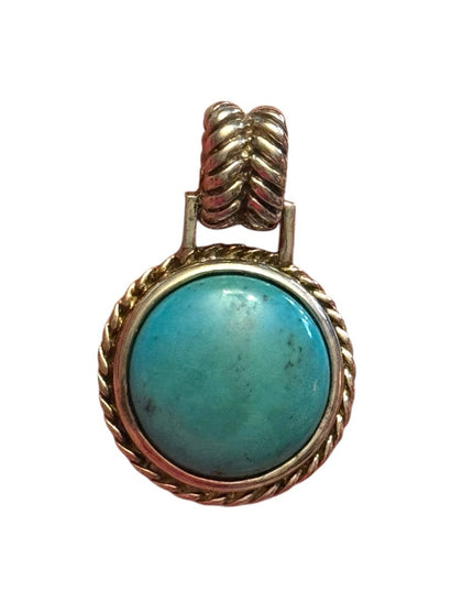 Simulated Turquoise Round Pendant