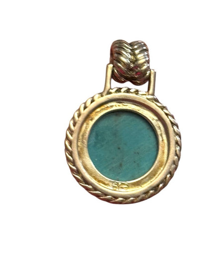 Simulated Turquoise Round Pendant