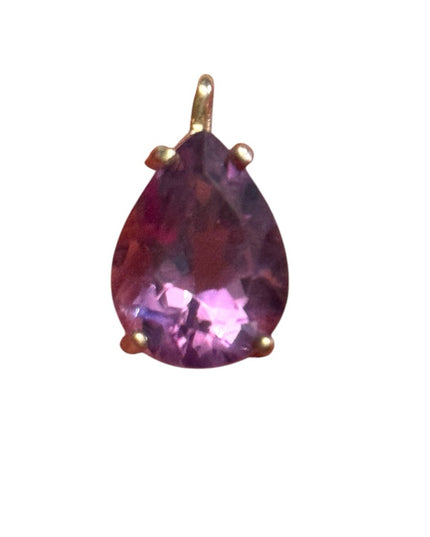 Elegant Purple Simulated Amethyst Teardrop Pendant