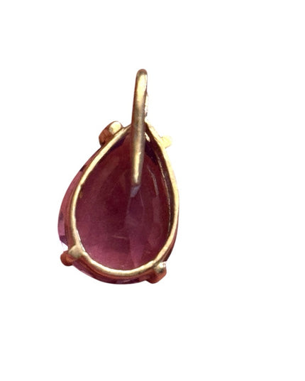 Elegant Purple Simulated Amethyst Teardrop Pendant