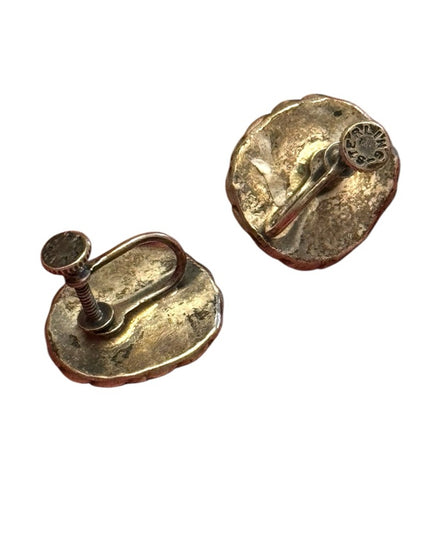 Southwestern Turquoise Sterling silver 925 Stone screw back Earrings