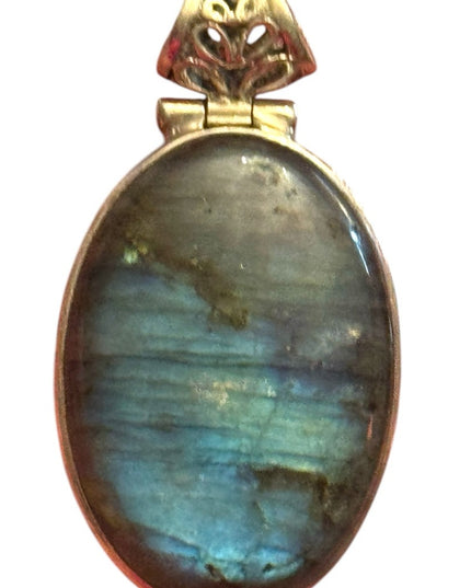 Elegant Sterling silver 925  Blue scrollwork Labradorite Pendant