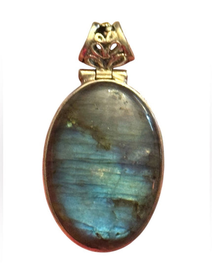 Elegant Sterling silver 925  Blue scrollwork Labradorite Pendant