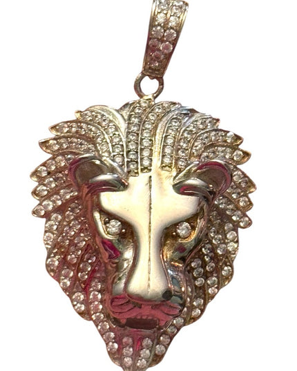 Sterling silver 925 Lion Head CZ Pendant