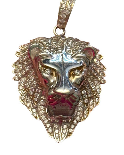Sterling silver 925 Lion Head CZ Pendant