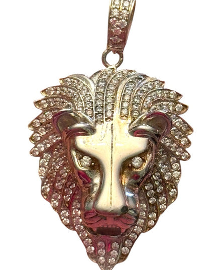 Sterling silver 925 Lion Head CZ Pendant