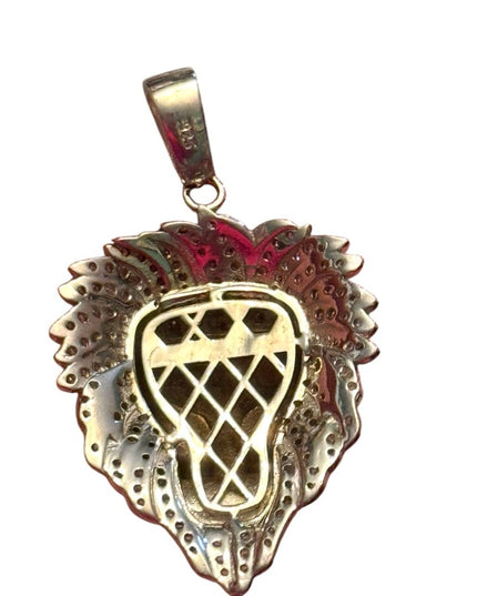 Sterling silver 925 Lion Head CZ Pendant