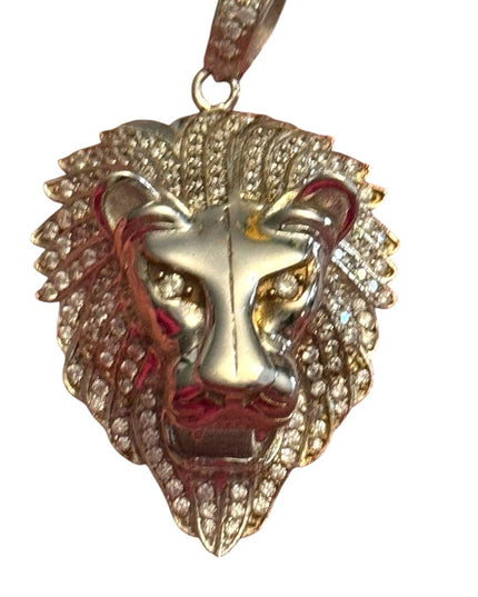 Sterling silver 925 Lion Head CZ Pendant