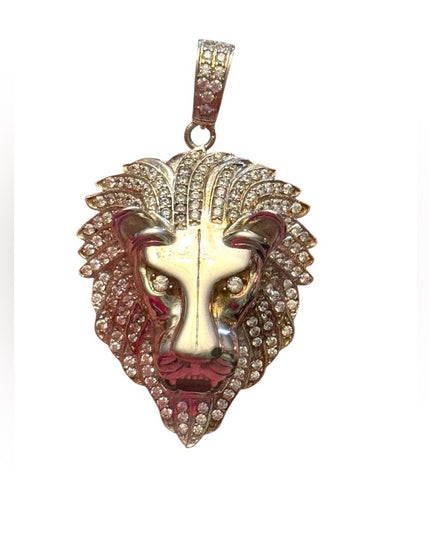 Sterling silver 925 Lion Head CZ Pendant