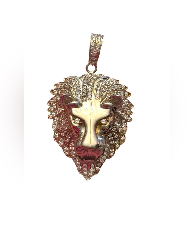 Sterling silver 925 Lion Head CZ Pendant