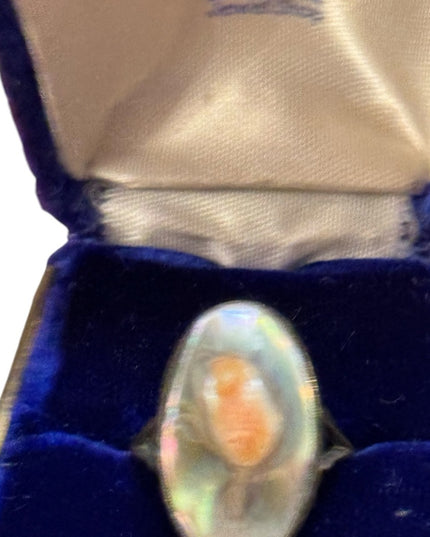Elegant Antique Silver Blister Oyster Shell Southwestern Ring
