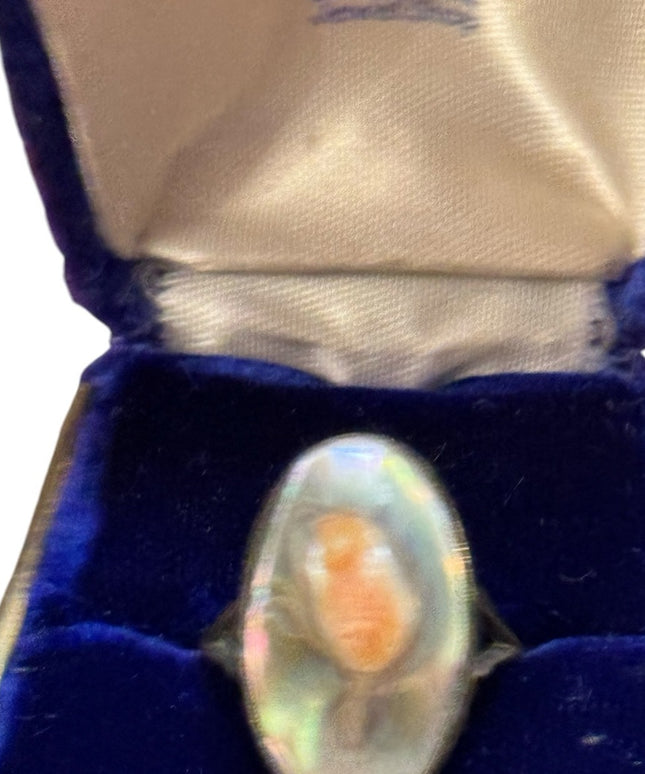 Elegant Antique Silver Blister Oyster Shell Southwestern Ring