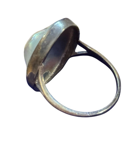 Elegant Antique Silver Blister Oyster Shell Southwestern Ring