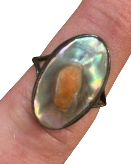 Elegant Antique Silver Blister Oyster Shell Southwestern Ring