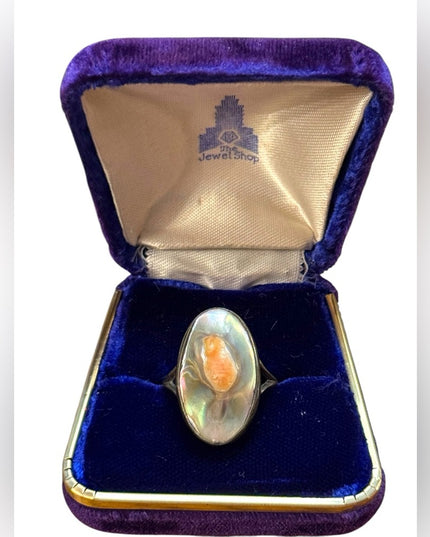 Elegant Antique Silver Blister Oyster Shell Southwestern Ring