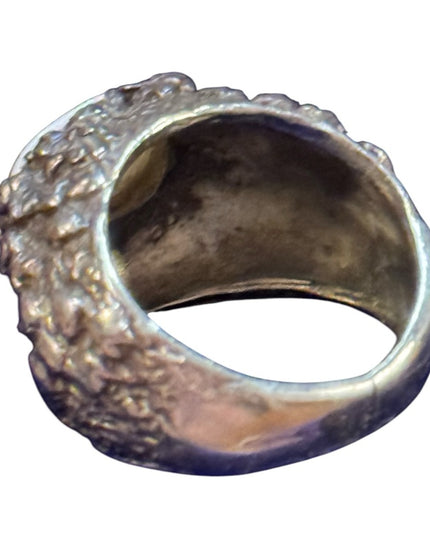Elegant SZ 3 Opal domed Ring sterling silver 925 Vintage floral work