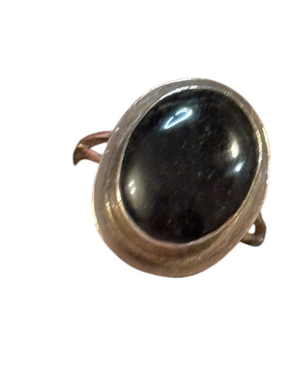 Elegant Vintage  Black Onyx Stone Sterling 925 Silver Ring Mexico TL-41