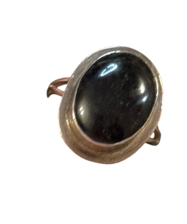 Elegant Vintage  Black Onyx Stone Sterling 925 Silver Ring Mexico TL-41