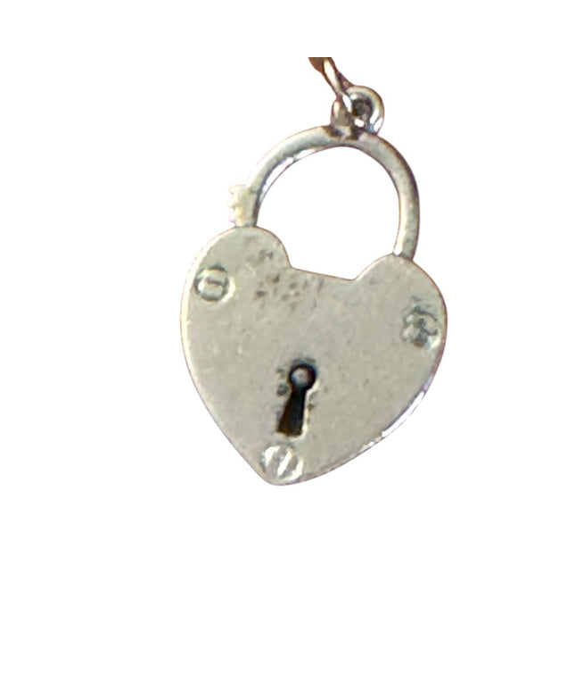 Vintage Sterling Silver 925 Heart Lock Pendant charm