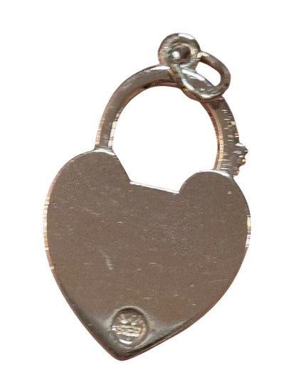Vintage Sterling Silver 925 Heart Lock Pendant charm