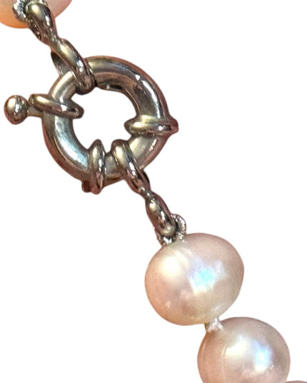 Elegant FW Pearl Rose Quartz Fluorite Cryetal Multicolor Beaded Necklace