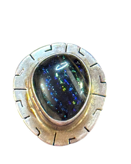 Vintage Sterling Silver 925 Dicroic Stone Southwestern Handmade  Ring