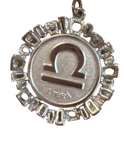 Silver Sterling 925 Modernist Charm Libra Zodiac Pendant